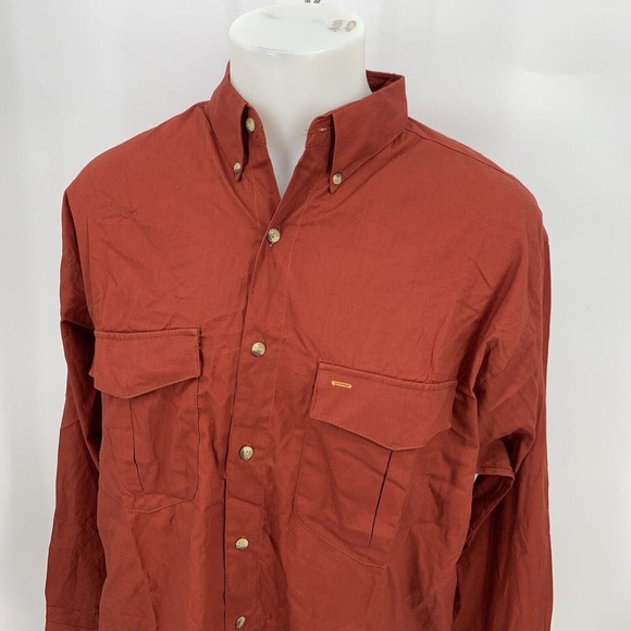 Hunting Horn Men Large Shirt Button Up Long Sleeve Adult Front Pockets L 39-14 - Picture 3 of 7